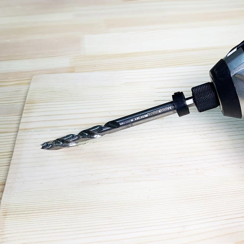 AUTOTOOLHOME أوتوتول هوم 1/4 بوصة بت حفر جيب بديلاً لبت الحفر اللولبي مع طوق توقف العمق لنظام حفر جيب يدوي أدوات النجارة الملحقات - Image 3
